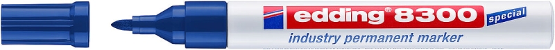 Edding 8300 Rotulador Permanente Industrial - Punta Redonda 1.5-3mm - Tinta Resistente al Desgaste, Roce y Luz - Color Azul