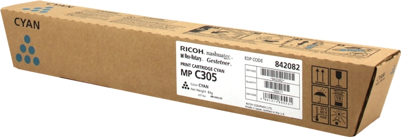 Ricoh Aficio MP-C305/MP-C305SPF Cyan Cartucho de Toner Original - 842082/841595/MPC305E Ricoh Aficio MP-C305/MP-C305SPF Cyan Cartucho de Toner Original - 842082/841595/MPC305E