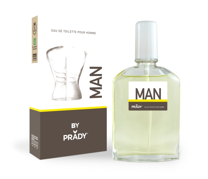 Prady Colonia de Hombre Man - Frasco de 90 ml - Spray Pulverizador