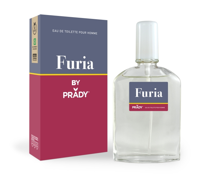 Prady Colonia de Hombre Furia - Frasco de 90 ml - Spray Pulverizador