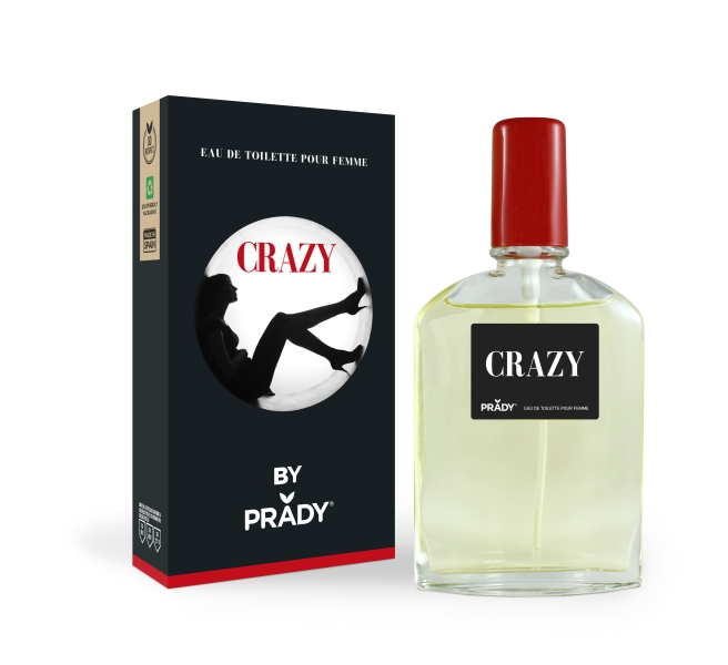 Prady Colonia de Mujer Crazy - Frasco de 90 ml - Spray Pulverizador