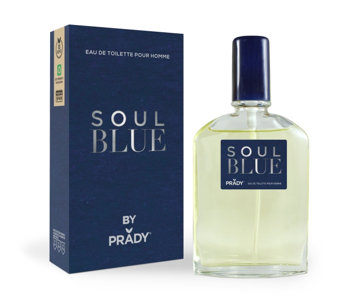 Prady Colonia de Hombre Soul Blue - Frasco de 90 ml - Spray Pulverizador