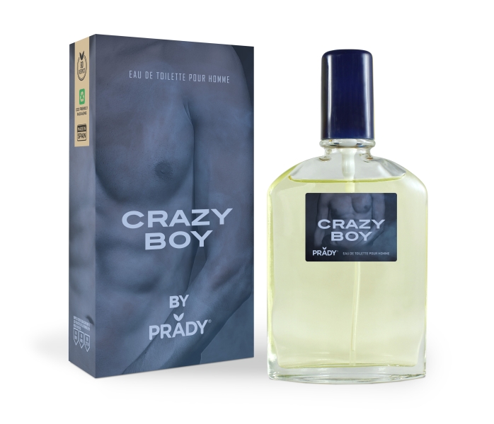 Prady Colonia de Hombre Crazy Boy - Frasco de 90 ml - Spray Pulverizador