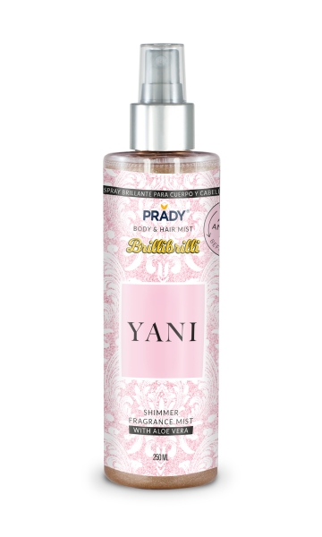 Prady Brilli Brilli Body & Hair Mist Yani - Frasco de 250 ml - Spray Pulverizador Prady Brilli Brilli Body & Hair Mist Yani - Frasco de 250 ml - Spray Pulverizador