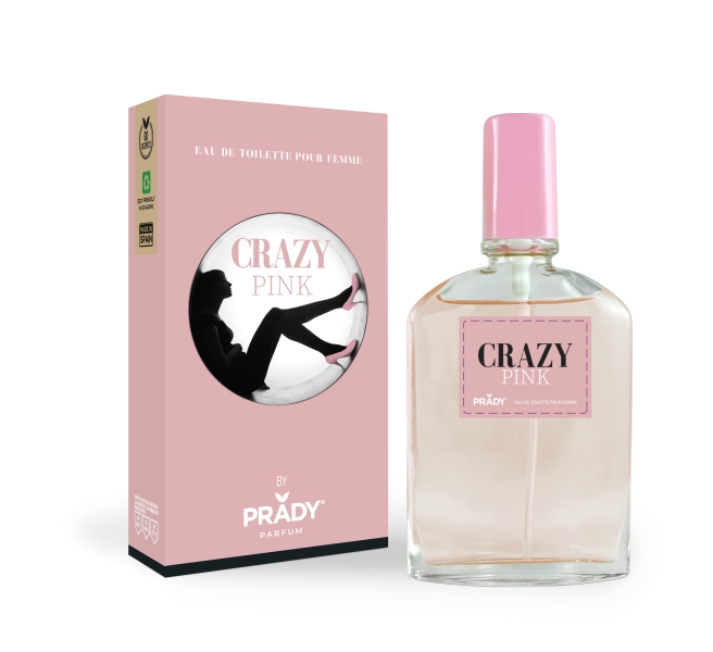 Prady Colonia de Mujer Crazy Pink - Frasco de 90 ml - Spray Pulverizador
