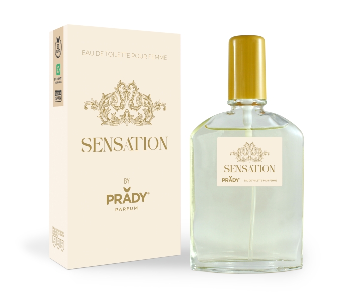Prady Colonia de Mujer Sensation - Frasco de 90 ml - Spray Pulverizador