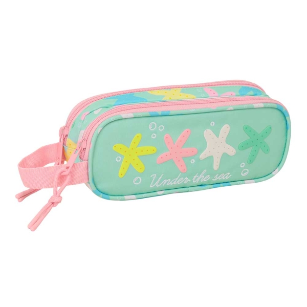 Safta Estrellas Portatodo - 2 Compartimentos con Cremallera - Asa Lateral - Capacidad 1L - 21x8x6cm - Color Verde Safta Estrellas Portatodo - 2 Compartimentos con Cremallera - Asa Lateral - Capacidad 1L - 21x8x6cm - Color Verde