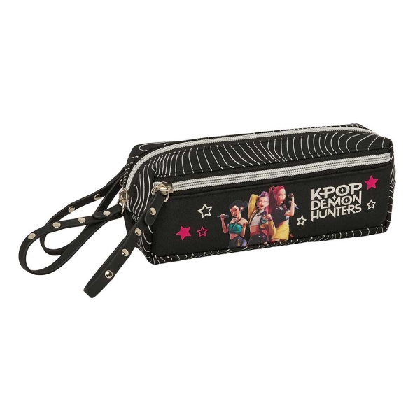 Safta K-Pop Demon Hunters Energy Portatodo - 3 Compartimentos con Cremallera - Goma Elastica - Compacto - 22x8.5x6cm - Color Negro Safta K-Pop Demon Hunters Energy Portatodo - 3 Compartimentos con Cremallera - Goma Elastica - Compacto - 22x8.5x6cm - Color Negro