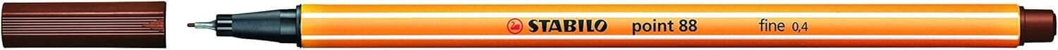 Stabilo Point 88 Rotulador de Punta Fina de Fibra - Trazo de 0.4 mm - Tinta con Base de Agua - Color Marron