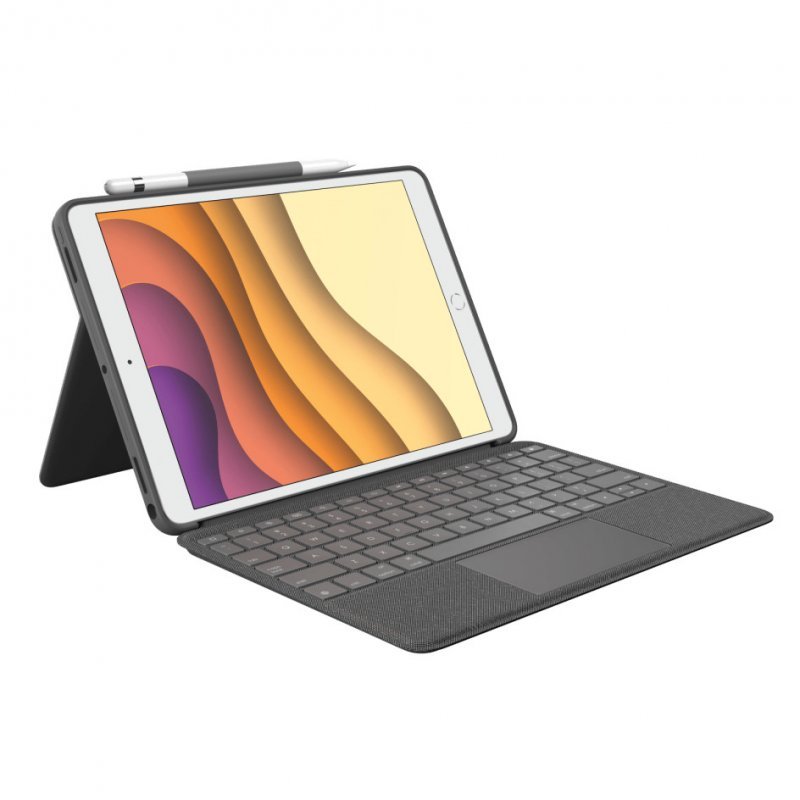 Logitech Combo Touch Funda con Teclado Retroiluminado Inalambrico para iPad Air 3ª Generacion y iPad Pro 10.5\" - Trackpad -Escritura Comoda - Color Gris