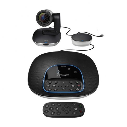Logitech Group Sistema de Videoconferencias Webcam HD 1080p - USB 2.0 - Zoom 10x - Microfonos Integrados - Enfoque Automatico - Hasta 20 Personas - Color Negro