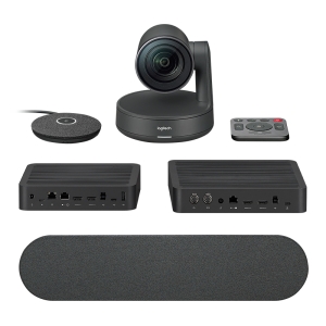 Logitech Rally Kit de Videoconferencias Camara PTZ Ultra HD 4K USB-C 3.0 - Altavoz con Cancelacion de Eco - Microfono con Alcance hasta 4.5m - Hub de Pantalla y Hub de Sobremesa - Mando a Distancia - Color Negro