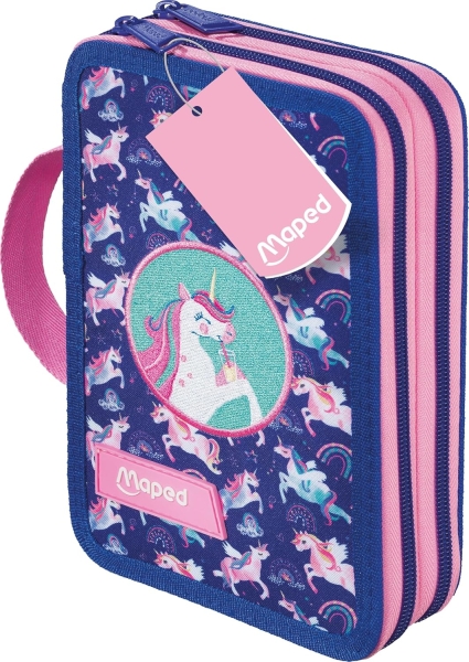 Maped Unicornio Estuche de 2 Pisos con 38 Articulos: Goma de Borrar, Sacapuntas, Lapiz de Grafito HB, 2 Boligrafos, Regla, 18 Lapices de Colores, 12 Rotuladores, Tijeras y Subrayador Maped Unicornio Estuche de 2 Pisos con 38 Articulos: Goma de Borrar, Sacapuntas, Lapiz de Grafito HB, 2 Boligrafos, Regla, 18 Lapices de Colores, 12 Rotuladores, Tijeras y Subrayador