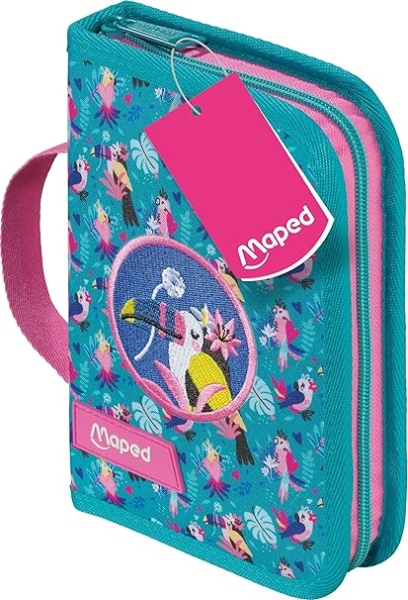 Maped Tropical Estuche con 31 Articulos: Goma de Borrar, Sacapuntas, Lapiz de Grafito HB, 2 Boligrafos, Regla, 12 Lapices de Colores, 12 Rotuladores y Subrayador Maped Tropical Estuche con 31 Articulos: Goma de Borrar, Sacapuntas, Lapiz de Grafito HB, 2 Boligrafos, Regla, 12 Lapices de Colores, 12 Rotuladores y Subrayador