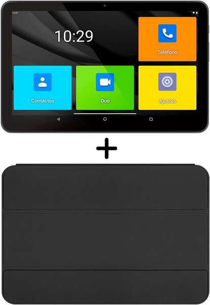 SPC Tablet Android para Mayores 10.35\" - Iconos XXL - Conectividad 4G - Funda Protectora Incluida - Bateria de 6.000 Mah - 4GB de RAM - 64GB de Almacenamiento Interno - Color Negro