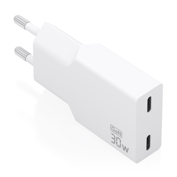 Aisens Cargador de Pared - 30W - GaN - 2xUSB-C - Power Delivery 3.0 - Ultra Delgado - Multiples Protecciones de Seguridad - Color Blanco Aisens Cargador de Pared - 30W - GaN - 2xUSB-C - Power Delivery 3.0 - Ultra Delgado - Multiples Protecciones de Seguridad - Color Blanco