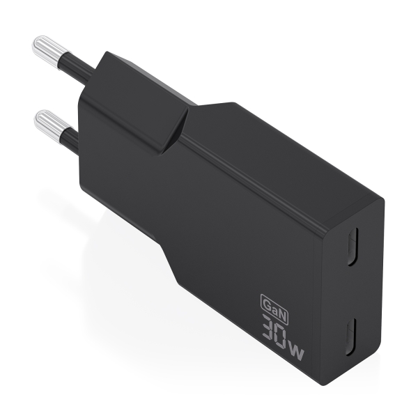 Aisens Cargador de Pared - 30W - GaN - 2xUSB-C - Power Delivery 3.0 - Ultra Delgado - Multiples Protecciones de Seguridad - Color Negro Aisens Cargador de Pared - 30W - GaN - 2xUSB-C - Power Delivery 3.0 - Ultra Delgado - Multiples Protecciones de Seguridad - Color Negro
