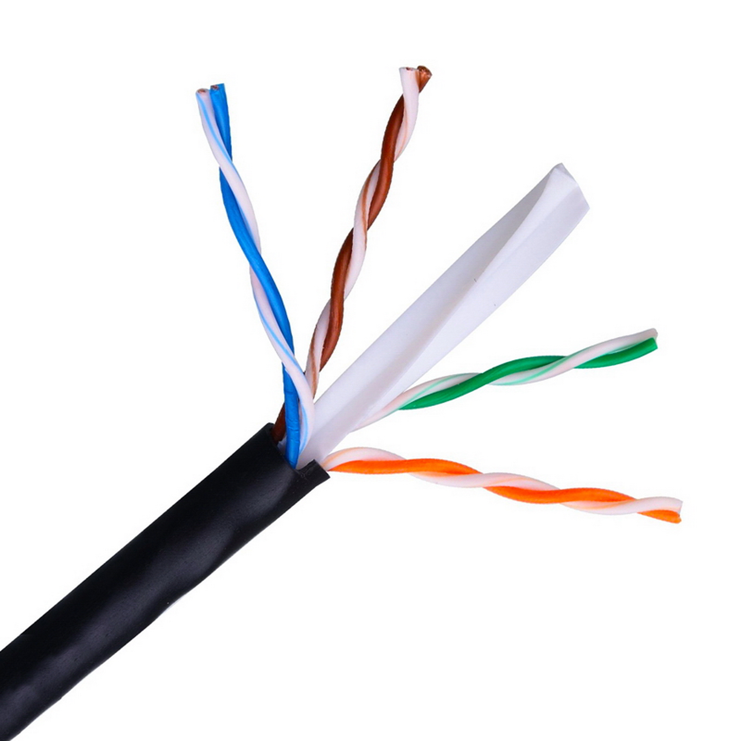 Aisens Cable de Red Exterior Impermeable RJ45 Cat.6 UTP Rigido AWG24 - Bobina de 100m 100% Cobre para la Instalacion - Resistente a Rayos Ultravioleta - Color Negro