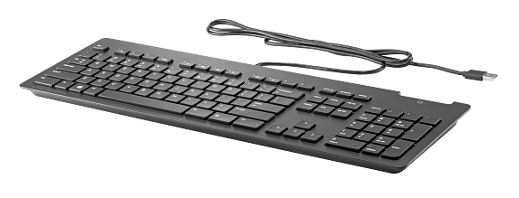 HP Business Slim Smartcard Teclado USB - Lector de Tarjetas Inteligentes Intergado - Inclinacion Ajustable - Resistente a Derrames - Color Negro