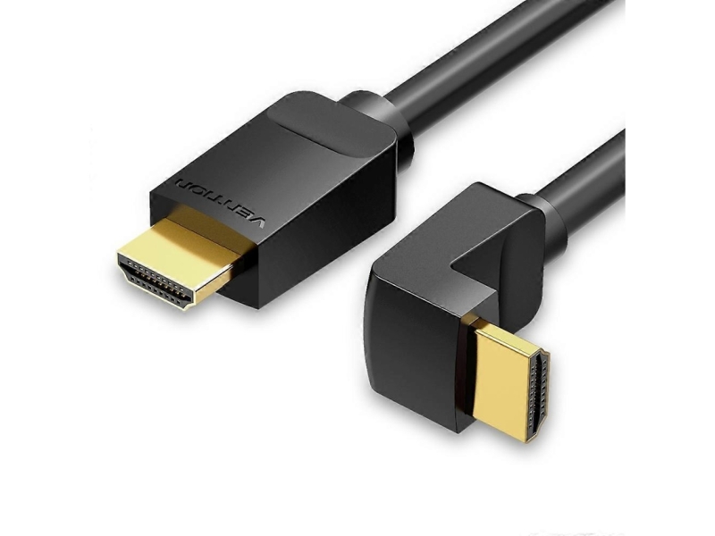 Vention Cable HDMI 2.0 Acodado - Resolucion 4K - ARC - Longitud 1m - Conectores Chapados en Oro - Revestimiento en PVC - HDR Compatible - Color Negro Vention Cable HDMI 2.0 Acodado - Resolucion 4K - ARC - Longitud 1m - Conectores Chapados en Oro - Revestimiento en PVC - HDR Compatible - Color Negro