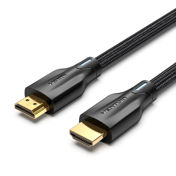 Vention Cable HDMI 2.1 - Resolucion 8K - eARC - Longitud 3m - Conectores Chapados en Oro - HDR Dinamico - Tasa de Refresco Variable - Chaqueta Trenzada de Algodon y PVC - Color Negro Vention Cable HDMI 2.1 - Resolucion 8K - eARC - Longitud 3m - Conectores Chapados en Oro - HDR Dinamico - Tasa de Refresco Variable - Chaqueta Trenzada de Algodon y PVC - Color Negro
