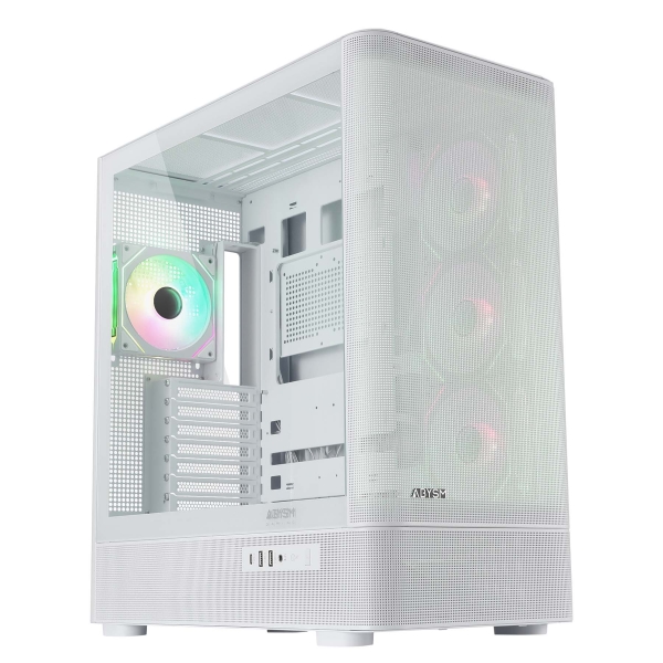 Abysm Danube Sava H500 II Torre ATX - Lateral de Cristal Templado - 3.5\" y 2.5\" - USB-A, USB-C y Audio - 4 Ventiladores ARGB Instalados - Color Blanco Abysm Danube Sava H500 II Torre ATX - Lateral de Cristal Templado - 3.5\" y 2.5\" - USB-A, USB-C y Audio - 4 Ventiladores ARGB Instalados - Color Blanco