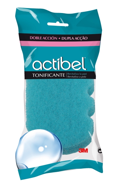 Actibel Tonic Esponja Corporal de Doble Accion - 1 Lado Suave - 1 Lado Exfoliante - Ergonomica - Color Azul Actibel Tonic Esponja Corporal de Doble Accion - 1 Lado Suave - 1 Lado Exfoliante - Ergonomica - Color Azul