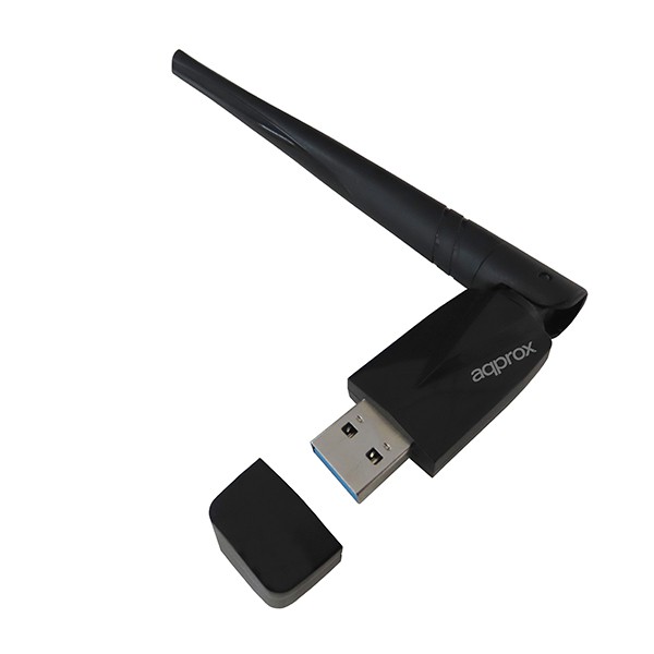 Approx Adaptador USB 3.0 WiFi 1200Mbps Antena 5dbi Negro
