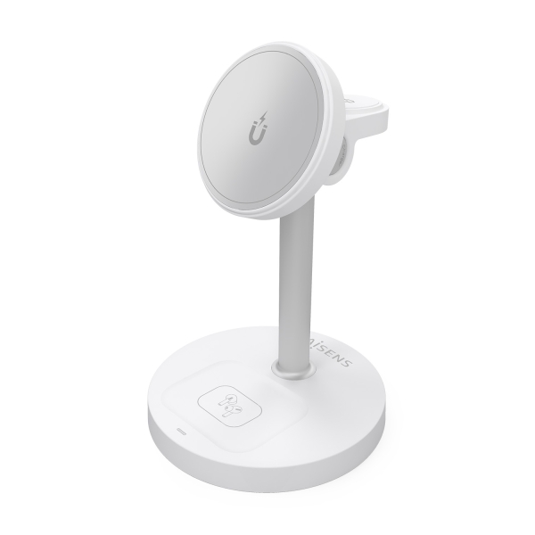 Aisens Cargador Inalambrico 15W - USB-C - Protocolo Qi2 - Moviles, Apple Watch y Auriculares - Proteccion Contra Sobretension, Sobretemperatura y sobrecorriente - Color Blanco