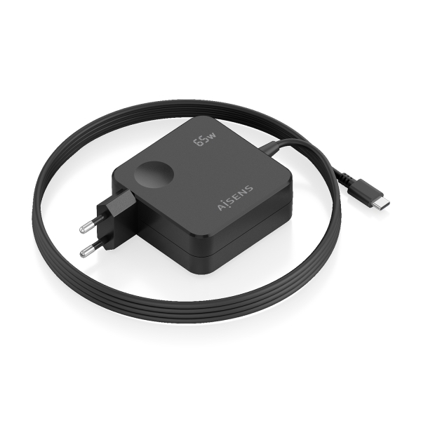 Aisens Cargador de Pared - Cable USB-C Integrado de 1.5m - 65W - Power Delivery 3.0 - Multiples Protecciones de Seguridad - Color Negro Aisens Cargador de Pared - Cable USB-C Integrado de 1.5m - 65W - Power Delivery 3.0 - Multiples Protecciones de Seguridad - Color Negro