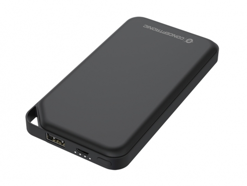 Conceptronic Bateria Externa 10000mAh - 2x USB 2.0 5V 2A - Carga Simultanea - Color Negro