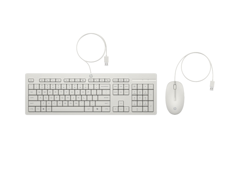 HP 225 Combo Teclado y Raton USB G2 - Tecla Copilot - Patas Ajustables - Raton Optico 1200 DPI - Plug & Play - Facil de Limpiar - Fabricado con Material Reciclado - Color Blanco HP 225 Combo Teclado y Raton USB G2 - Tecla Copilot - Patas Ajustables - Raton Optico 1200 DPI - Plug & Play - Facil de Limpiar - Fabricado con Material Reciclado - Color Blanco