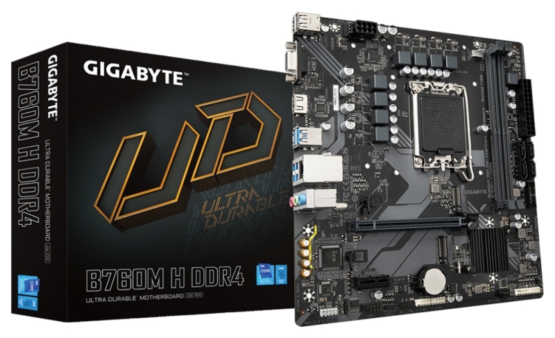 Gigabyte B760M H DDR4 Placa Base Intel1700 2x DDR4 - M.2, SATA, PCIe3.0 - HDMI, VGA, DP, RJ-45, USB 3.2 - MicroATX Gigabyte B760M H DDR4 Placa Base Intel1700 2x DDR4 - M.2, SATA, PCIe3.0 - HDMI, VGA, DP, RJ-45, USB 3.2 - MicroATX