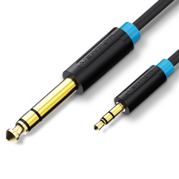 Vention Cable de Audio Estereo - Longitud 5m - Jack 6.5mm - Jack 3.5mm - Conectores Chapados en Oro - Blindaje Multicapa - Color Negro Vention Cable de Audio Estereo - Longitud 5m - Jack 6.5mm - Jack 3.5mm - Conectores Chapados en Oro - Blindaje Multicapa - Color Negro
