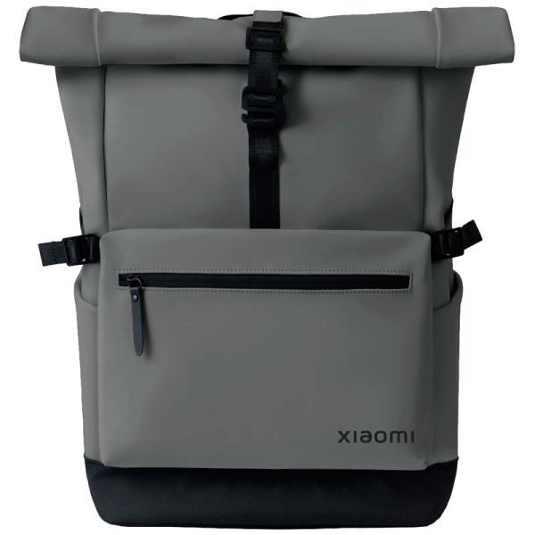 Xiaomi Roll Top Casual Backpack Mochila para Portatil 15,6\" 23L - Impermeable - Amplia Apertura Superior Enrollable - Trasera Acolchada y con Malla - Correa para Equipaje - Asas Reforzadas de Doble Costura - Color Gris