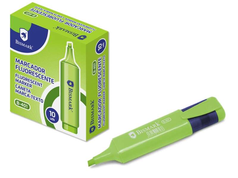 Bismark Marcador Fluorescente - Punta Biselada - Clip en el Capuchon - Color Verde Bismark Marcador Fluorescente - Punta Biselada - Clip en el Capuchon - Color Verde