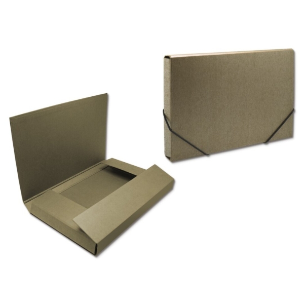 Bismark Carpeta para Proyectos - Medidas 350x230x50mm - Fabricada en Carton - Cierre con Gomas - Color Marron