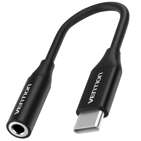 Vention Adapatador de Audio DAC - Jack 3.5mm Hembra - USB-C Macho - Cable 10cm - Aluminio - Color Negro Vention Adapatador de Audio DAC - Jack 3.5mm Hembra - USB-C Macho - Cable 10cm - Aluminio - Color Negro