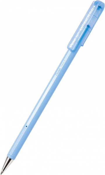 Pentel SuperB Antibacterial Boligrafo de Bola Antibacteriano - Punta Fina 0.7mm - Certificación ISO 22196 - Ideal Industria Medica, Alimentaria, Educativa, Cosmetica, etc.. - Color Azul