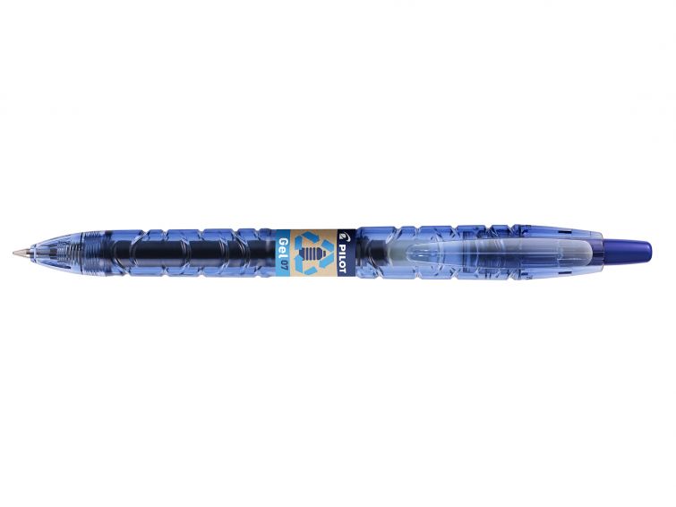 Pilot Boligrafo de Bola Retractil B2P Gel BeGreen - Tinta de Gel - Punta 0.7mm - Trazo 0.32mm - 89,8% de Plastico Reciclado - Recargable - Color Azul