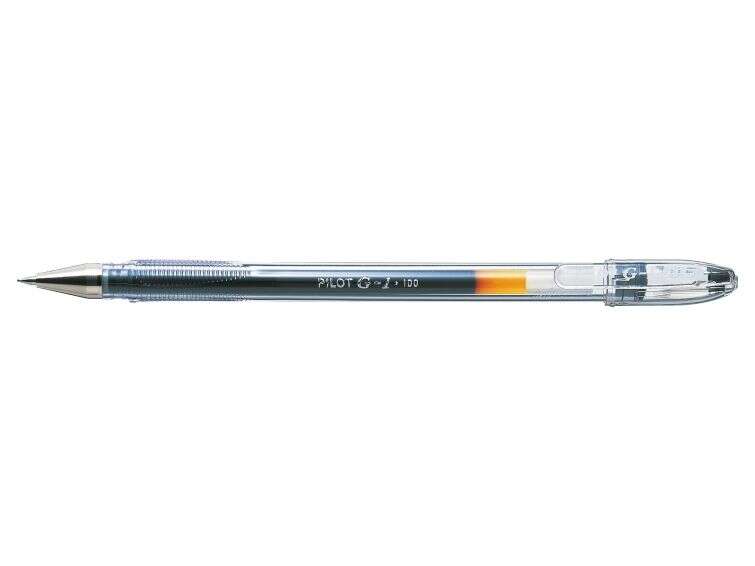 Pilot Boligrafo de Gel G1 - Recargable - Punta de Bola 0.5mm - Trazo 0.3mm - Cuerpo Transparente - Color Negro
