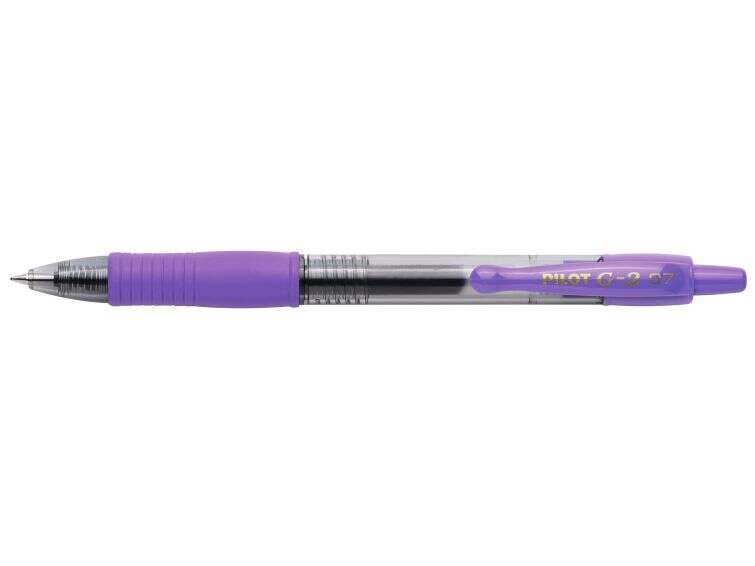 Pilot Boligrafo de Gel G2 Rollerball Retractil - Recargable - Punta de Bola Redonda 0.7mm - Trazo 0.32mm - Grip Ergonomico - Color Violeta