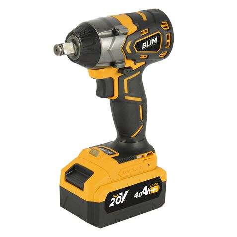 Blim Llave Impacto 20V 4Ah - Dado de Fijacion 1/2\" - Par Maximo 420Nm - Velocidad: 0-1600, 0-1900, 0-2300rpm - Agarre Ergonomico - Incluye Bateria y Maletin de Transporte