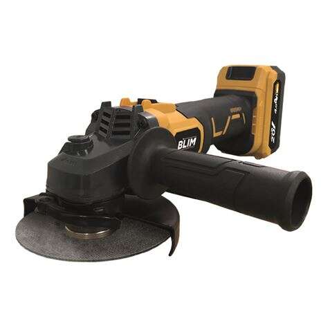 Blim Radial a Bateria 125mm 20V 4.0Ah - Velocidad sin Carga 8500rpm - Agarre Ergonomico Suave - Color Amarillo Blim Radial a Bateria 125mm 20V 4.0Ah - Velocidad sin Carga 8500rpm - Agarre Ergonomico Suave - Color Amarillo