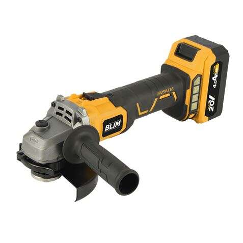 Blim Radial 115mm S/Carbones 20V - Bateria 4Ah - Velocidad Variable - Maletin de Transporte - Color Amarillo Blim Radial 115mm S/Carbones 20V - Bateria 4Ah - Velocidad Variable - Maletin de Transporte - Color Amarillo