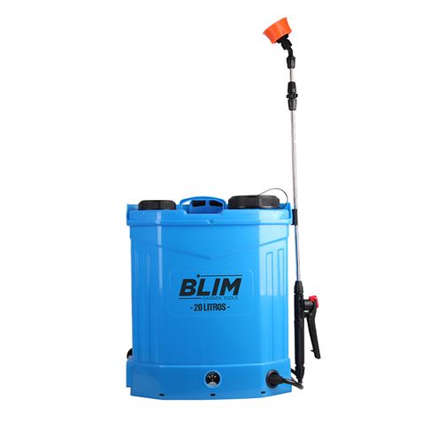 Blim Sulfatadora de Espalda a Bateria 12V 20L - Doble Bomba - Rango de Presion 0 - 0.65mpa - Tanque Ergonomico - Asa Superior - Regulador de Potencia - Lanza Inoxidable - Color Azul Blim Sulfatadora de Espalda a Bateria 12V 20L - Doble Bomba - Rango de Presion 0 - 0.65mpa - Tanque Ergonomico - Asa Superior - Regulador de Potencia - Lanza Inoxidable - Color Azul