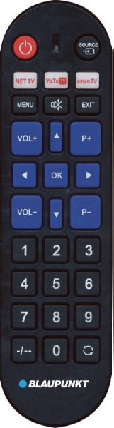 Blaupunkt Mando Universal para Lg, Samsung, Sony, Philips y Panasonic - Preconfigurado - Teclas Grandes - Control por Infrarrojos - Color Negro