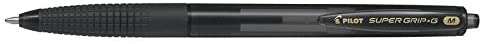 Pilot Boligrafo de Bola Retractil SuperGrip G - Punta Redonda 1.0mm - Trazo 0.4mm - Tinta de Aceite - Grip Ergonomico - Color Negro