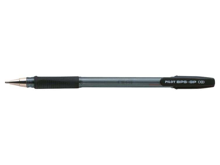 Pilot BPS-GP Boligrafo Recargable con Punta Extra Ancha de 1.60mm - Trazo de 0.33mm - Grip de Agarre - Color Negro
