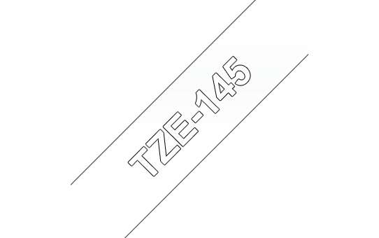 Brother TZe145 Cinta Laminada Generica de Etiquetas - Texto blanco sobre fondo transparente - Ancho 18mm x 8 metros Brother TZe145 Cinta Laminada Generica de Etiquetas - Texto blanco sobre fondo transparente - Ancho 18mm x 8 metros